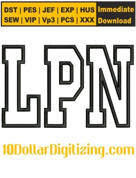 LPN-Applique-Embroidery-Design,-Licensed-Practical-Nurse-Embroidery-Pattern,-LPN-Outline-Embroidery-Files-Instant-Download