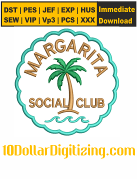 Margarita-Embroidery-Design,-Margarita-Social-Club-Machine-Embroidery-Design,-Snap-On-Brand-DST-File