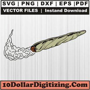 Marijuana-Cigarette-Swoosh-Svg,-Weed-Cigarette-Png-Vector,-Cigarette-Cannabis-Svg-Cut-File-For-Cricut-Silhouette-Printable-Files