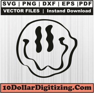 Melted-Smile-Face-Svg,-Melting-Face-Png-Vector,-Drippy-Melting-Smiley-Face-Svg-Cut-File-For-Cricut-Silhouette-Printable-Files