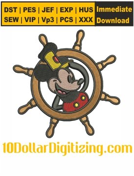 Mickey-Mouse-Steamboat-Willie-Embroidery-Design,-Sailor-Mickey-Embroidery-Pattern,-Mickey-Mouse-Embroidery-File,-Disney-Cartoon-Embroidery-Files-Instant-Download