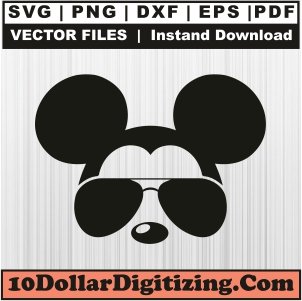 Mickey-Mouse-Aviator-Sunglasses-Png,-Disney-Vector,-Cartoon-Svg-Cut-File-For-Cricut-Silhouette-Printable-Files