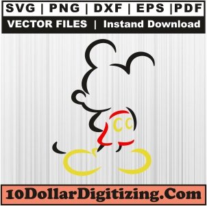 Mickey-Mouse-Outline-Png-Transparent,-Disney-Vector,-Cartoon-Svg-Cut-File-For-Cricut-Silhouette-Printable-Files