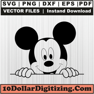 Mickey-Mouse-Digital-Download-Art,-Mickey-Mouse-Face-Png-Vector,-Disney-Svg-Cut-File-For-Cricut-Silhouette-Printable-Files