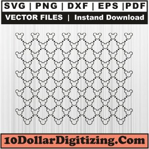 Mickey-Mouse-Head-Pattern-Png,-Disney-Vector,-Mickey-Cartoon-Svg-Cut-File-For-Cricut-Silhouette-Printable-Files