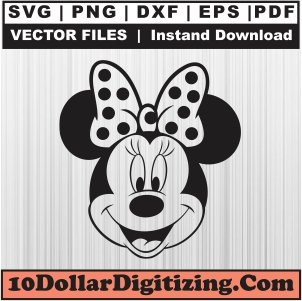 Minnie-Mouse-Face-Svg,-Minnie-Head-Png-Vector,-Disney-Cartoon-Svg-Cut-File-For-Cricut-Silhouette-Printable-Files