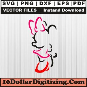 Minnie-Mouse-Outline-Svg-Download,-Cartoon-Png-Vector,-Disney-Svg-Cut-File-For-Cricut-Silhouette-Printable-Files