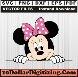 Minnie-Mouse-Svg-Files-For-Laser,-Minnie-Mouse-Face-Png-Vector,-Disney-Svg-Cut-File-For-Cricut-Silhouette-Printable-Files