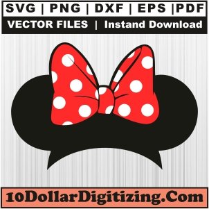 Minnie-Mouse-Ears-Png-High-Resolution,-Minnie-Head-Vector,-Cartoon-Svg-Cut-File-For-Cricut-Silhouette-Printable-Files