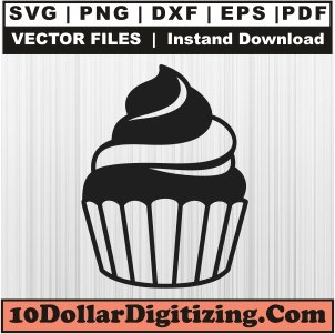 Muffin-Cake-Black-Svg,-Cupcake-Png-Vector,-Cake-Svg-Cut-File-For-Cricut-Silhouette-Printable-Files