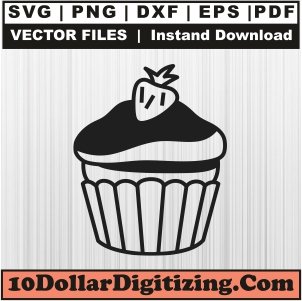 Muffin-Cupcake-Litchi-Png,-Birthday-Cake-Vector,-Cake-Svg-Cut-File-For-Cricut-Silhouette-Printable-Files