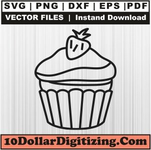 Muffin-Cupcake-Litchi-Svg,-Birthday-Cake-Png-Vector,-Cupcake-Svg-Cut-File-For-Cricut-Silhouette-Printable-Files