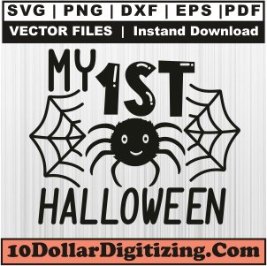 My-1st-Halloween-Spider-Svg,-Halloween-Png-Vector,-Spider-Svg-Cut-File-For-Cricut-Silhouette-Printable-Files