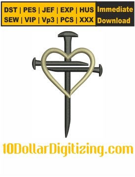 Nail-Cross-Embroidery-Design,-Jesus-Nail-Cross-Embroidery-Pattern,-Christian-Cross-Embroidery-Files-Instant-Download