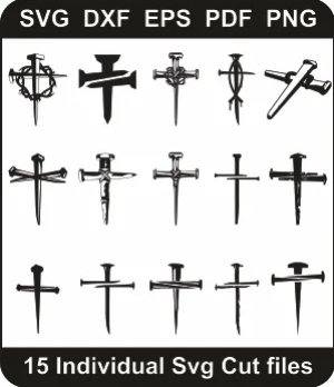 Nail-Cross-Svg-Bundle,-Christian-Cross-Png-Pack,-Religion-Cross-Svg-Svg-Cut-File-For-Cricut-Silhouette-Printable-Files