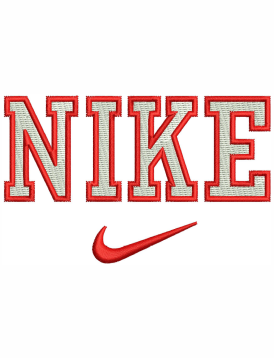 Nike 2 Colors Letters Design | Nike Embroidery DST File | Nike Brand PES