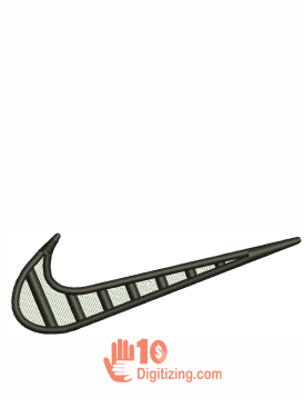 Nike Black And White Swoosh Design Nike Swoosh Embroidery DST File | Nike Logo PES File