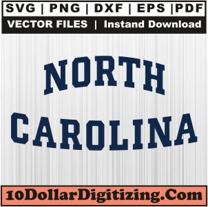 North-Carolina-Letter-Svg,-Football-Png-Vector,-Sports-Svg-Cut-File-For-Cricut-Silhouette-Printable-Files