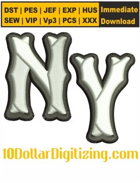 NY-Logo-3D-Puff-Embroidery-Design,-New-York-Puffy-Foam-Embroidery-File,-New-York-Yankees-Embroidery-Files-Instant-Download