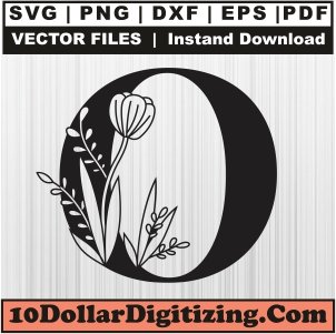 Floral-Letter-O-Svg,-Alphabet-Letter-Png-Vector,-Flower-Font-Svg-Cut-File-For-Cricut-Silhouette-Printable-Files