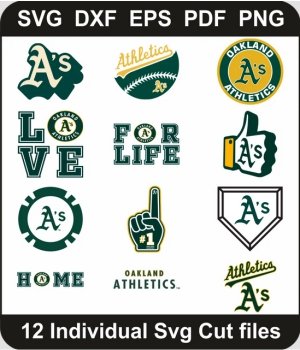 Oakland-Athletics-Logo-Svg-Pack,-Athletics-Baseball-Png-Bundle,-MLB-Team-Svg-Cut-File-For-Cricut-Silhouette-Printable-Files