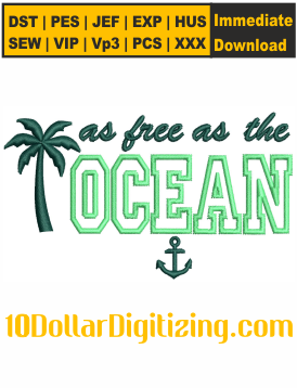 Ocean-Applique-Embroidery-Design,-Ocean-Machine-Embroidery-Design,-Summer-DST-File