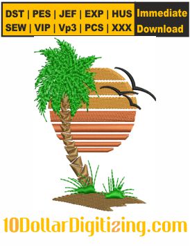 Palm-Tree-Sunset-Embroidery-Design
