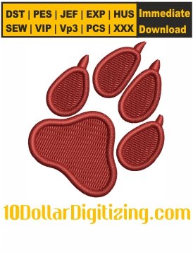 Panther-Paw-Print-Embroidery-Design,-Paws-Embroidery-Pattern,-Panther-Embroidery-File,-Animal-Paw-Embroidery-Files-Instant-Download