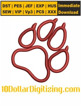 Panther-Paw-Outline-Embroidery-Design,-Panther-Paw-Print-Embroidery-Pattern,-Paws-Embroidery-File,-Animal-Paw-Embroidery-Files-Instant-Download