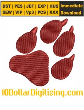 Panther-Paw-Embroidery-Design,-Paw-Embroidery-Pattern,-Panther-Paw-Print-Embroidery-File,-Animals-Paw-Embroidery-Files-Instant-Download