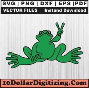 Peace-Frog-Png,-Frog-Peace-Sign-Png-Vector,-Frog-Svg-Cut-File-For-Cricut-Silhouette-Printable-Files