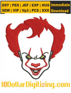 Pennywise-Face-Machine-Embroidery-Design