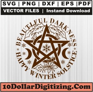 Pentagram-Ornament-Happy-Winter-Solstice-Svg,-Happy-Winter-Solstice-Png-Vector-Svg-Cut-File-For-Cricut-Silhouette-Printable-Files