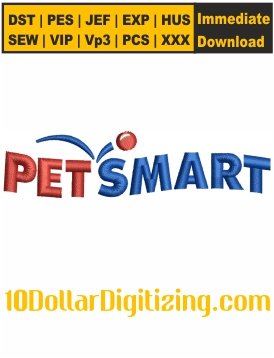 Petsmart-Logo-Embroidery-Design,-Brand-Logo-Embroidery-Pattern,-Petsmart-Logo-and-Symbol-Embroidery-Files-Instant-Download
