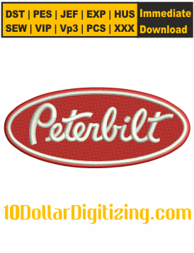 Peterbilt-Logo-Embroidery-Design,-Peterbilt-Motors-Machine-Embroidery-Design,-Truck-DST-File