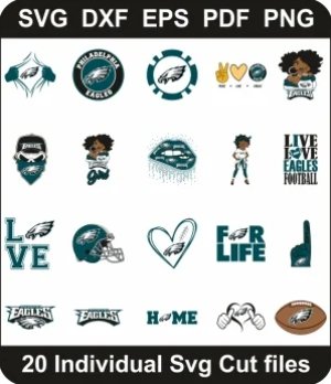 Philadelphia-Eagles-Logo-Svg-Bundle,-Football-Team-Png-Pack,-NFL-Svg-Cut-File-For-Cricut-Silhouette-Printable-Files