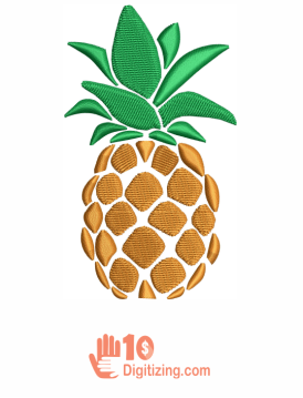 Fruit Ninja Pineapple machine embroidery design fill stitch 