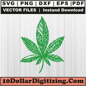 Pot-Leaf-Green-Svg,-Weed-Leaf-Png-Vector,-Cannabis-Marijuana-Leaf--Svg-Cut-File-For-Cricut-Silhouette-Printable-Files