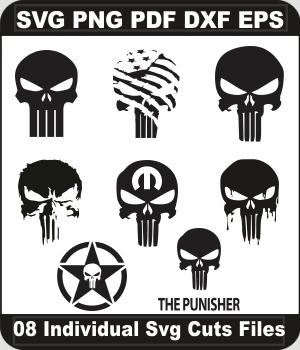 Punisher-Skull-Svg-Bundle,-Punisher-Png-Pack,-Skull-Svg-Cut-File-For-Cricut-Silhouette-Printable-Files