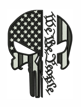Punisher-Skull-We-The-People-Embroidery-Design
