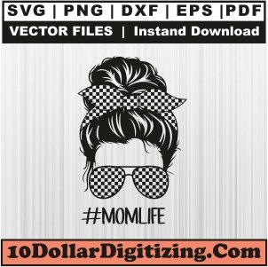 Race-Mom-Messy-Bun-Vector,-Mom-Racing-Png,-Mom-Life-Svg-Cut-File-For-Cricut-Silhouette-Printable-Files