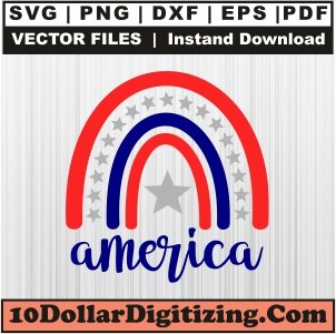 Rainbow-America-Vector,-4th-of-July-Png,-Patriotic-Svg-Cut-File-For-Cricut-Silhouette-Printable-Files