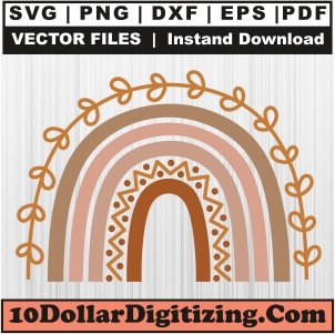 Rainbow-Boho-Svg,-Rainbow-Png-Vector,-Boho-Rainbow-Svg-Cut-File-For-Cricut-Silhouette-Printable-Files