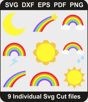 Rainbow-Svg-Bundle,-Rainbow-Star-Png-Pack,-Rainbow-Cloud-Svg-Cut-File-For-Cricut-Silhouette-Printable-Files