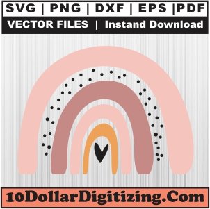 Rainbow-Svg,-Boho-Rainbow-Png-Vector,-Rainbow-Heart-Svg-Cut-File-For-Cricut-Silhouette-Printable-Files