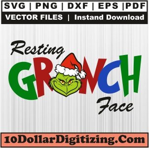 Resting-Grinch-Face-Svg,-Christmas-Png-Vector,-Grinch-Svg-Cut-File-For-Cricut-Silhouette-Printable-Files