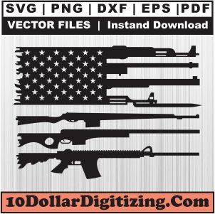 American-Flag-Gun-Rifle-Svg,-USA-Flag-Png-Vector,-Distressed-Gun-Flag-Svg-Cut-File-For-Cricut-Silhouette-Printable-Files