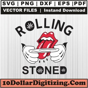 Rolling-Stoned-Svg,-Cannabis-Rolling-Stones-Png-Vector,-Marijuana-Leaf--Svg-Cut-File-For-Cricut-Silhouette-Printable-Files