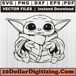 Sad-Baby-Yoda-Svg-Download,-Grogu-Png-Vector,-Cartoon-Svg-Cut-File-For-Cricut-Silhouette-Printable-Files