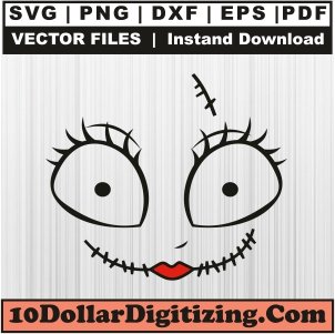 Sally-Svg,-Nightmare-Before-Christmas-Png-Vector,-Sally-Face-Svg-Cut-File-For-Cricut-Silhouette-Printable-Files